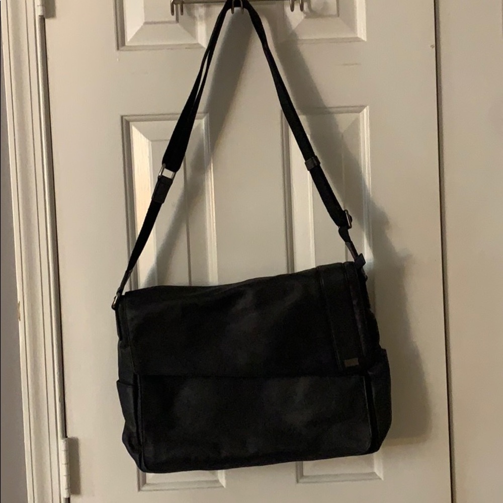 Black ecco Leather Messenger Bag